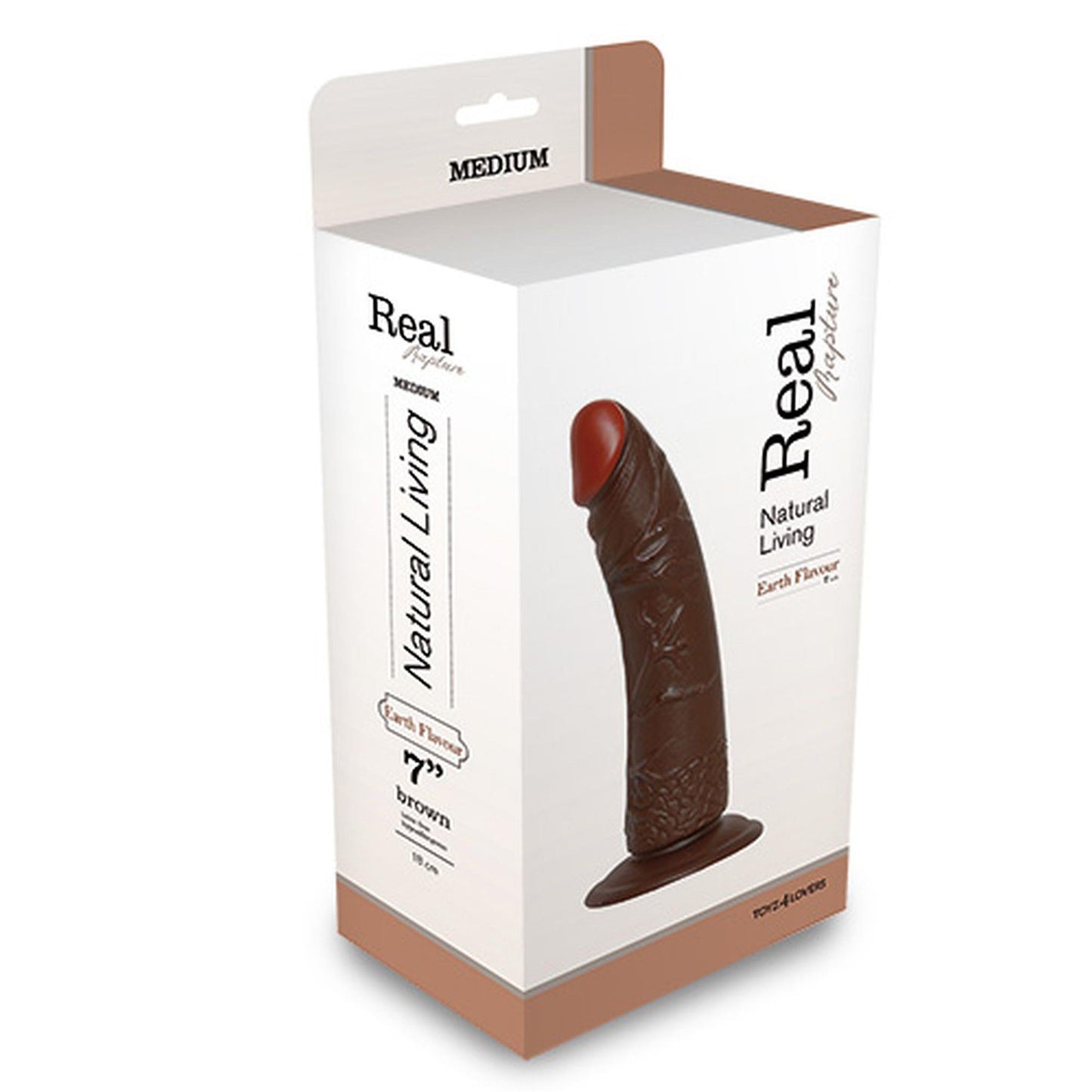 1-Brązowe realistyczne dildo żylasty penis 24,5 cm-1