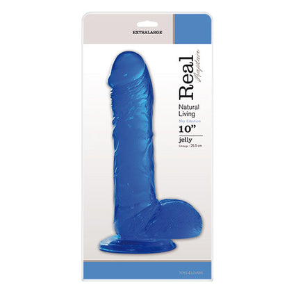 1-Proste niebieskie gumowe dildo z przyssawką-1