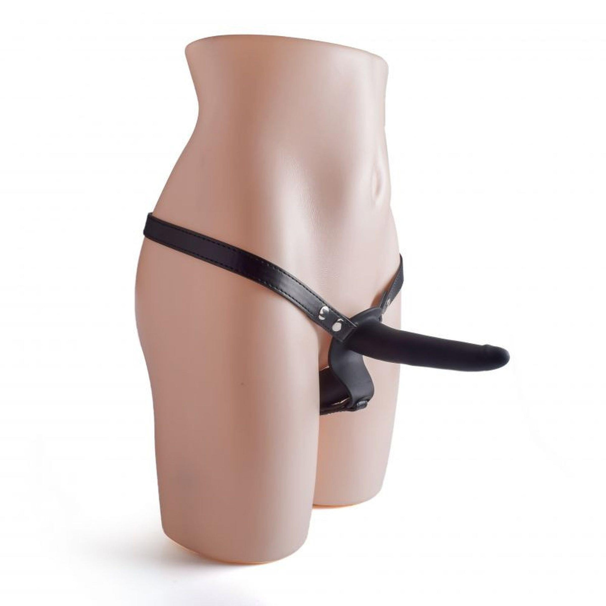 4-Podwójny strap-on koloru czarnego na szelkach-4