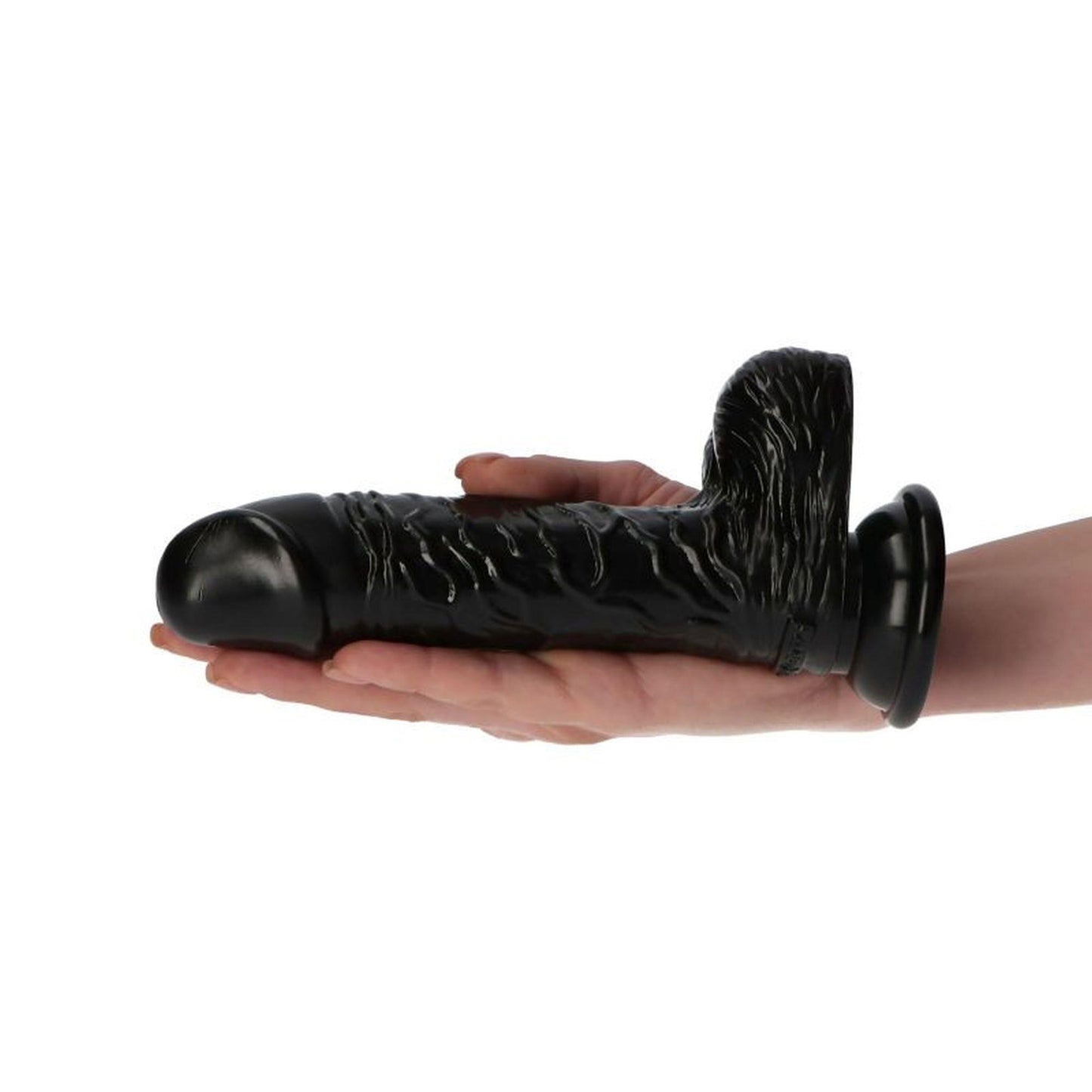 5-Żylaste czarne realistyczne dildo przyssawka 16 cm-5