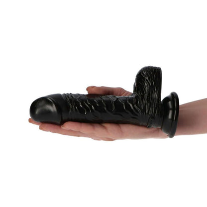 5-Żylaste czarne realistyczne dildo przyssawka 16 cm-5
