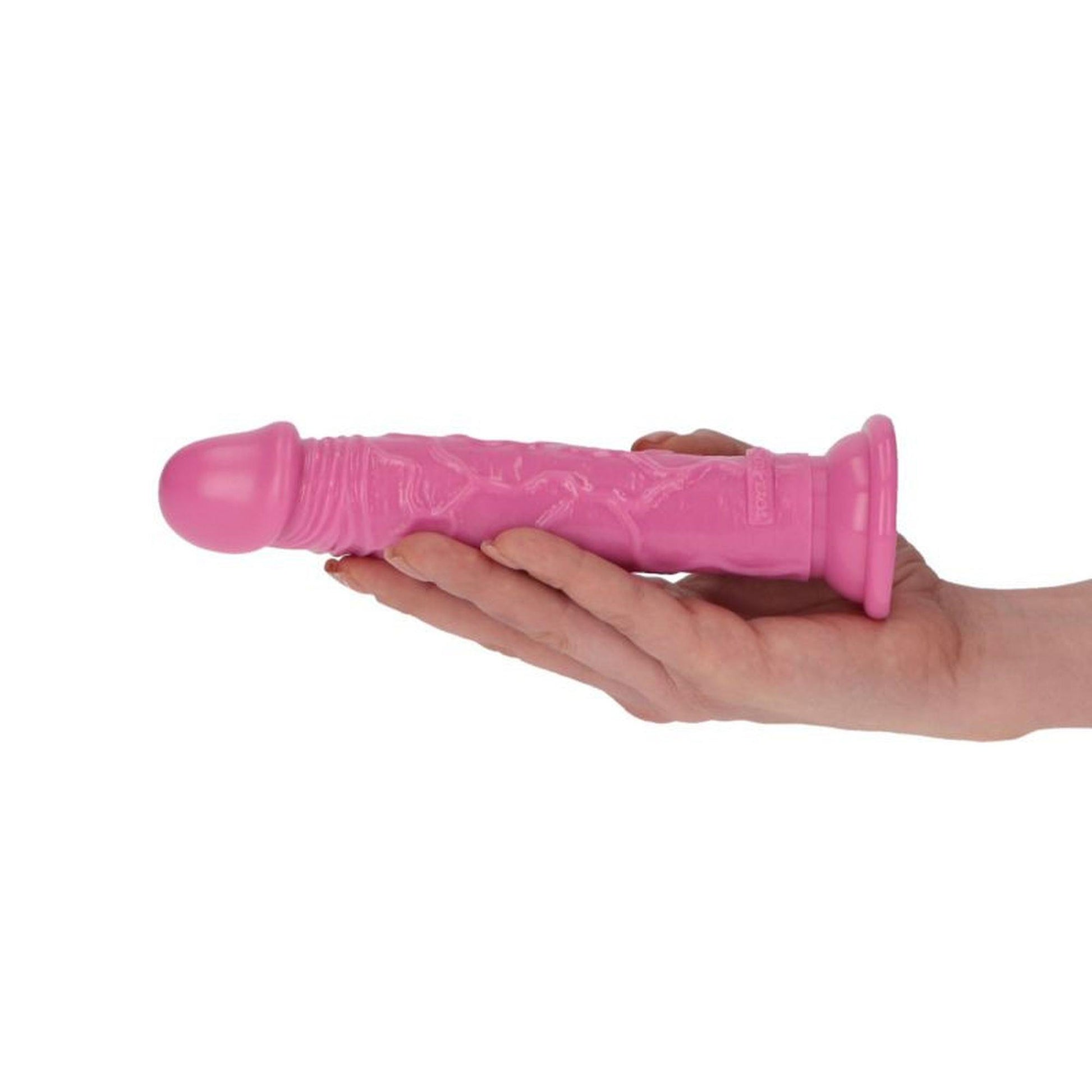 5-Prosty różowy żylasty penis z przyssawką 16,5 cm-5