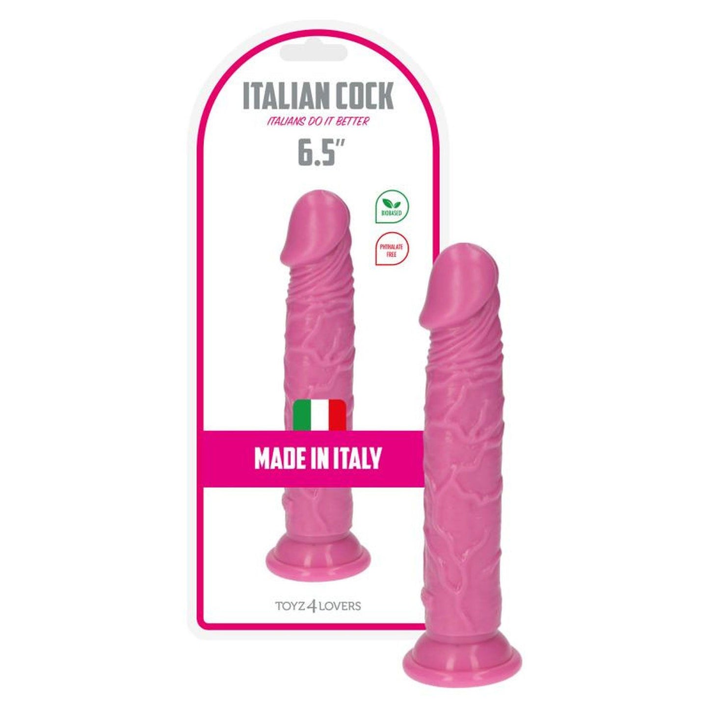 7-Prosty różowy żylasty penis z przyssawką 16,5 cm-7