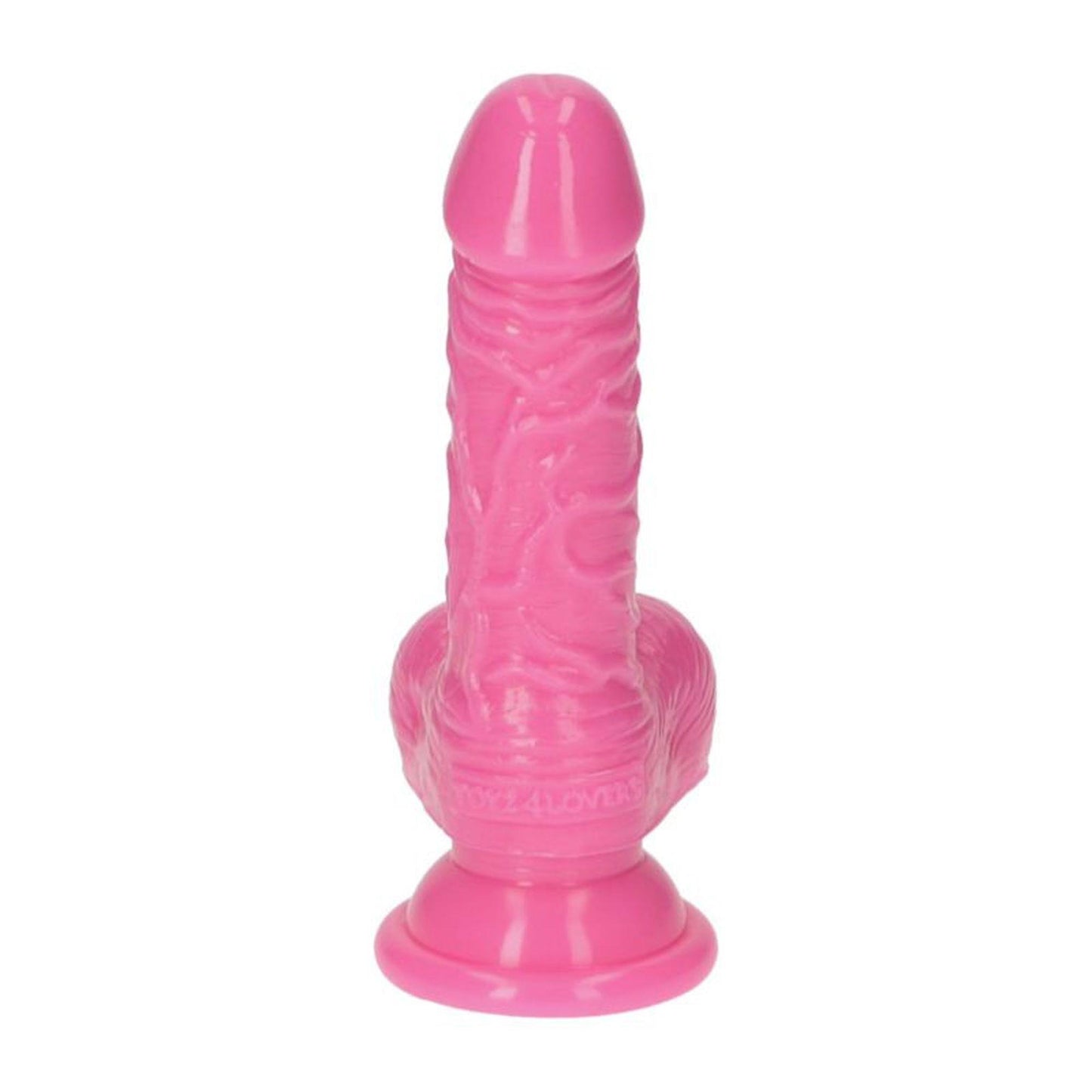 2-Różowe żylaste dildo gumowe z przyssawką 10,5 cm-2