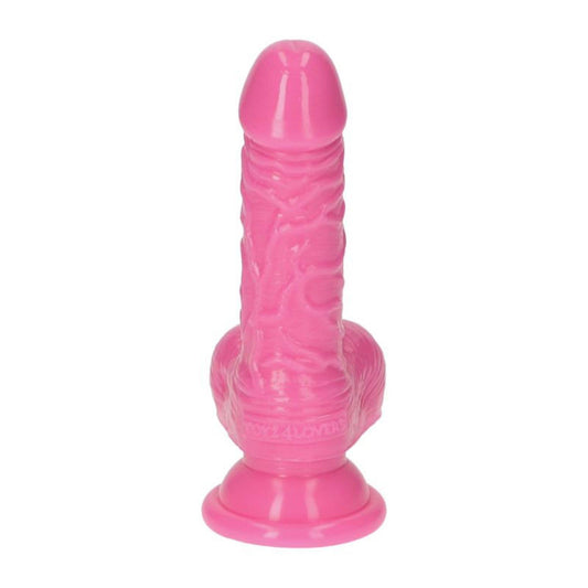 2-Różowe żylaste dildo gumowe z przyssawką 10,5 cm-2