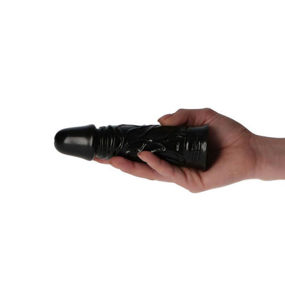 6-Małe czarne gumowe dildo żylaste z przyssawką 13cm-6
