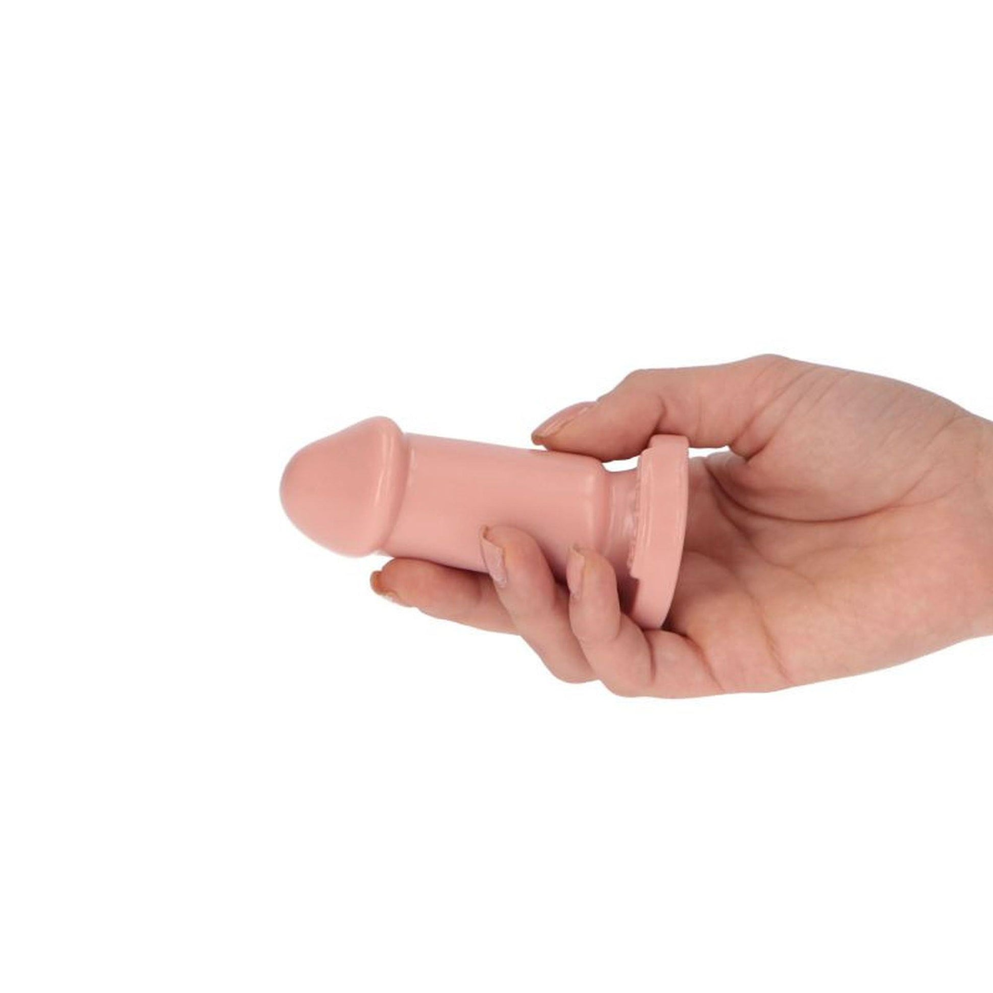 5-Cieliste gumowe dildo gładkie z przyssawką 8 cm-5