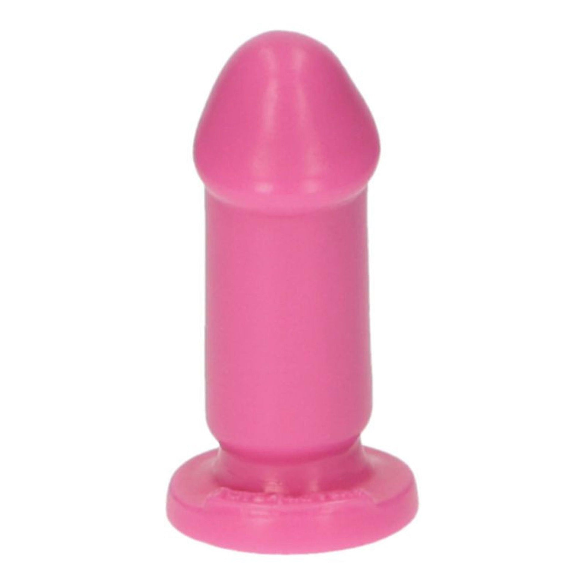 1-Różowe gumowe dildo gładkie z przyssawką 8 cm-1