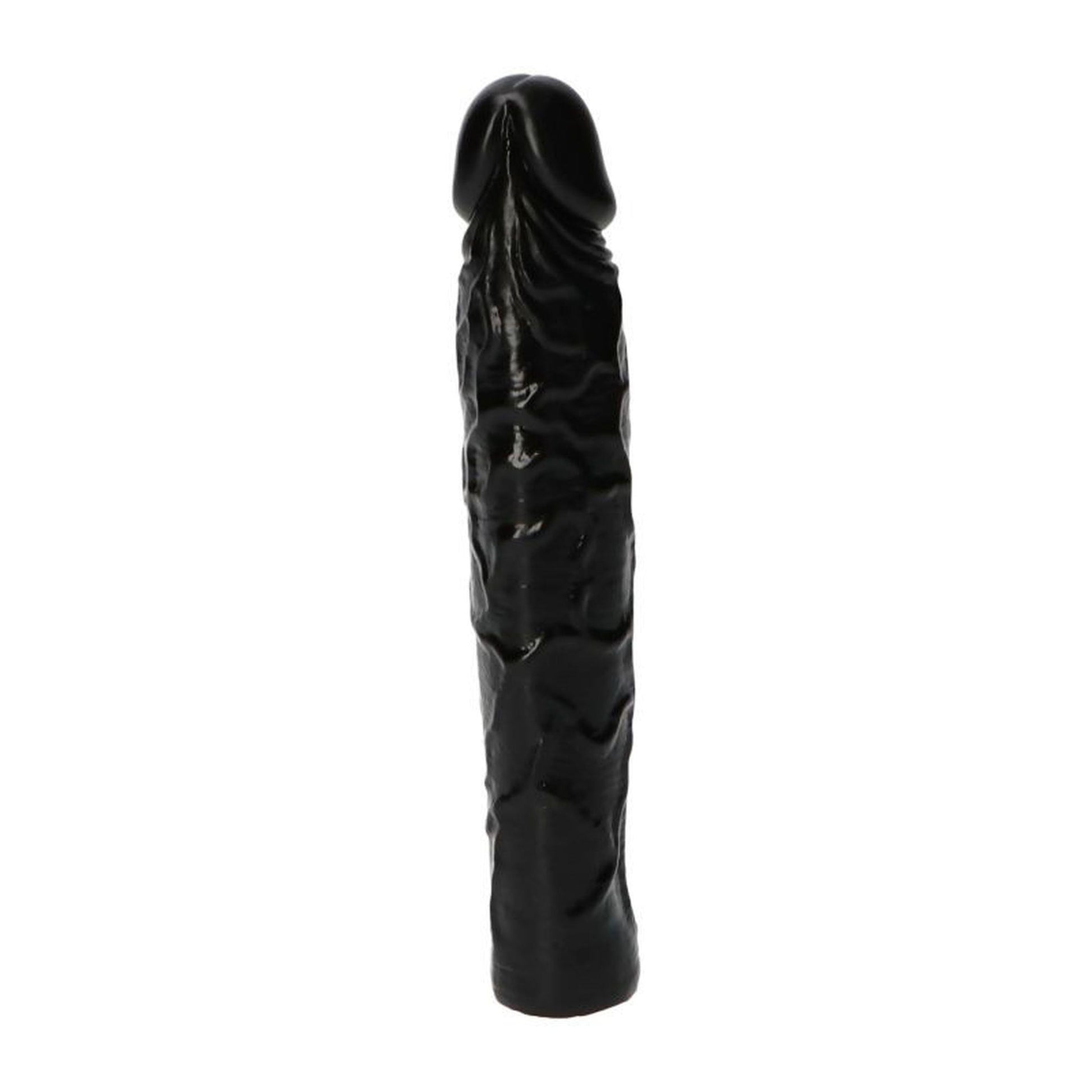 4-Czarne dildo żylaste analne wodoodporne 16,5 cm-4