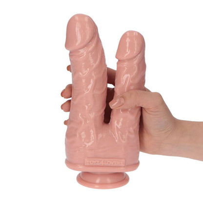 2-Podwójne cieliste dildo żylaste realistyczne-2