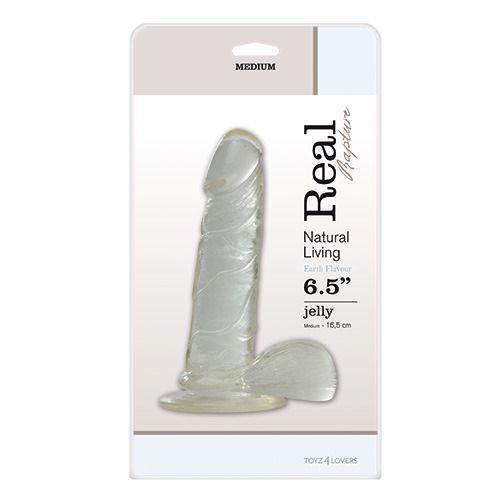 2-Żelowy penis dildo żyłki jądra przyssawka sex 16cm-2