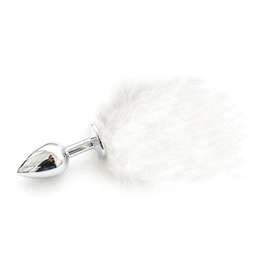 1-Plug anale Pon Tail Anal Plug bianco-1