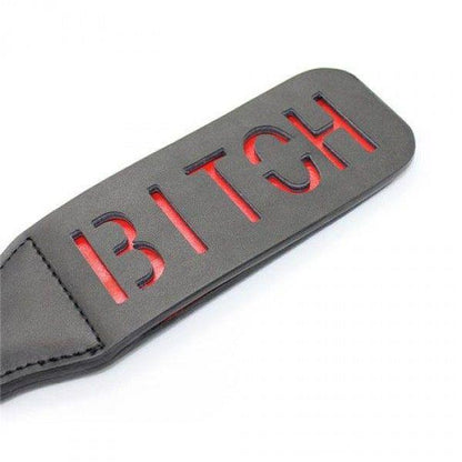 3-Klasyczna solidna packa do chłosty z napisem bitch-3