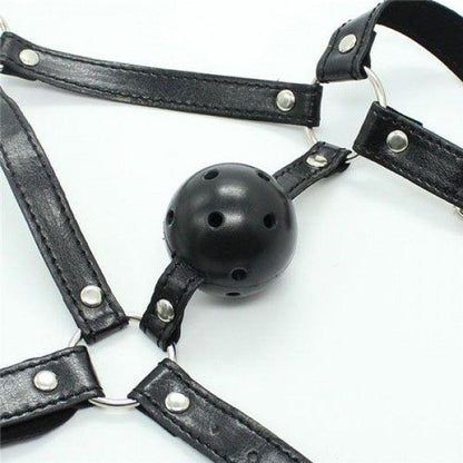 3-Uprząż na głowę maska z pasków z kneblel bdsm sex-3