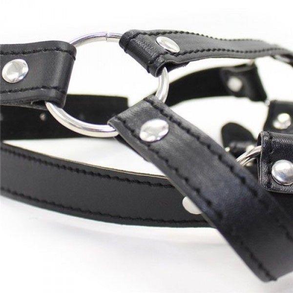 3-Uprząż do kneblowania pasy na głowę pierścień bdsm-3