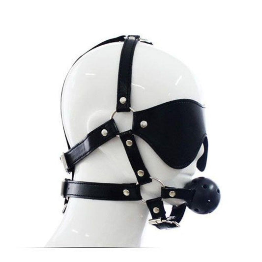 1-Bdsm bondage sex maska na głowę z opaską kneblem-1