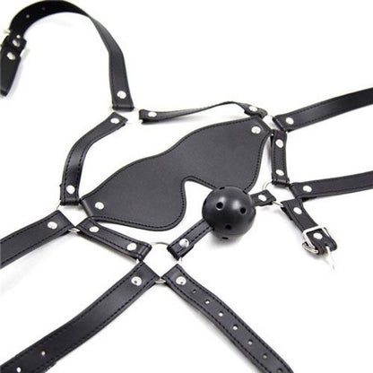 4-Bdsm bondage sex maska na głowę z opaską kneblem-4
