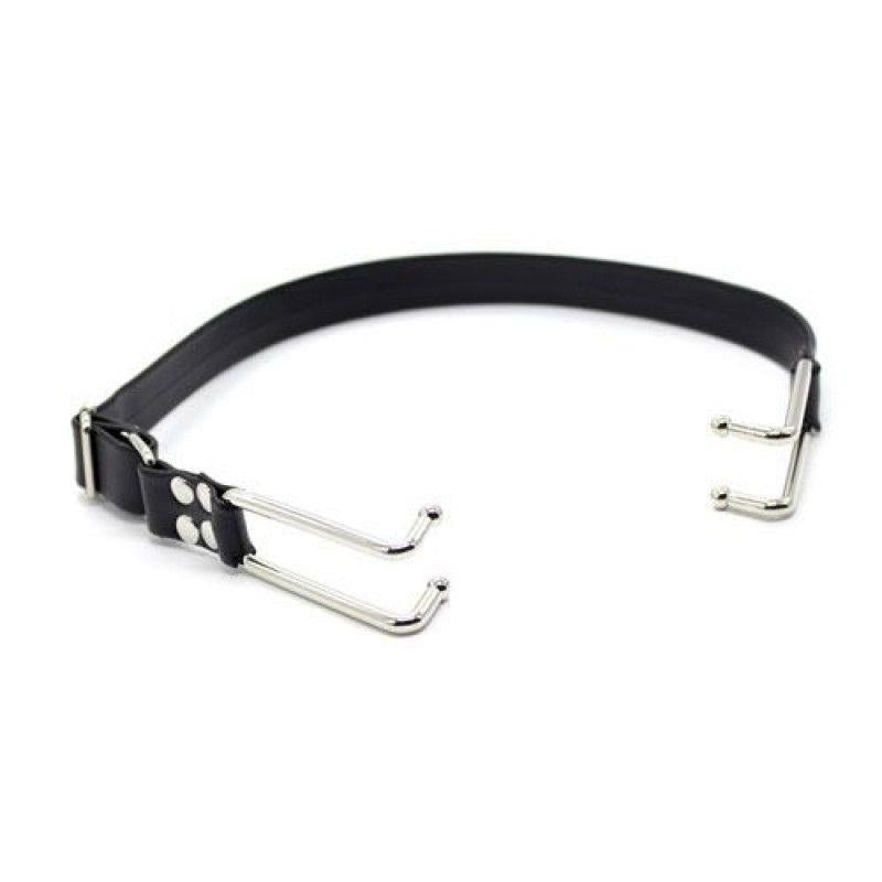 2-Metalowy rozwieracz ust na pasach knebel bondage-2
