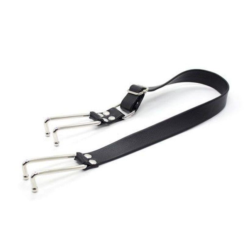 3-Metalowy rozwieracz ust na pasach knebel bondage-3