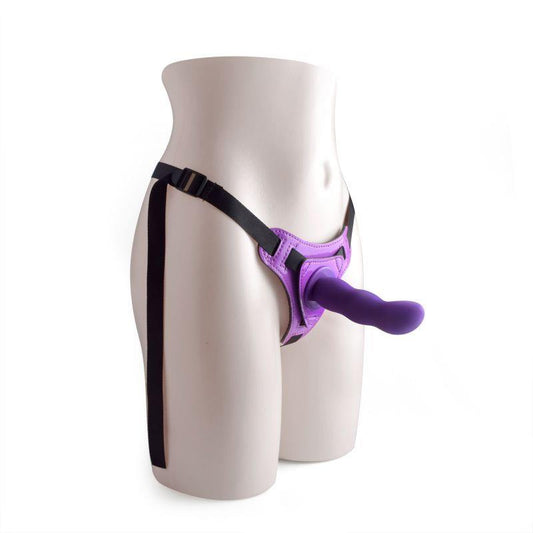 1-Strap-on majtki na szelkach z fioletowym dildo-1