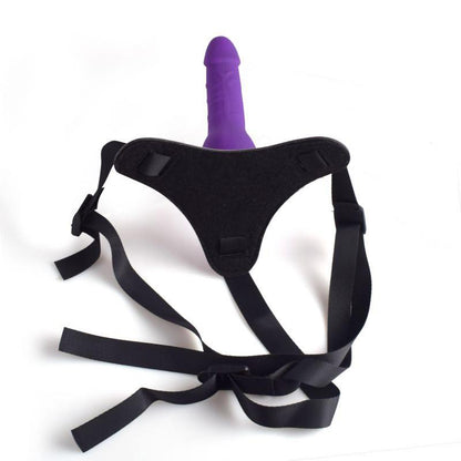4-Strap-on uprząż regulowane szelki dildo penis 14cm-4
