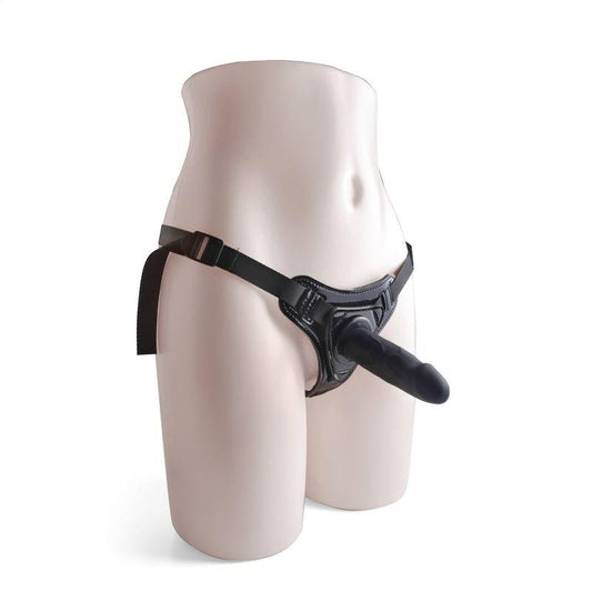 1-Czarne majtki strap-on z silikonowym dildo 10 cm-1