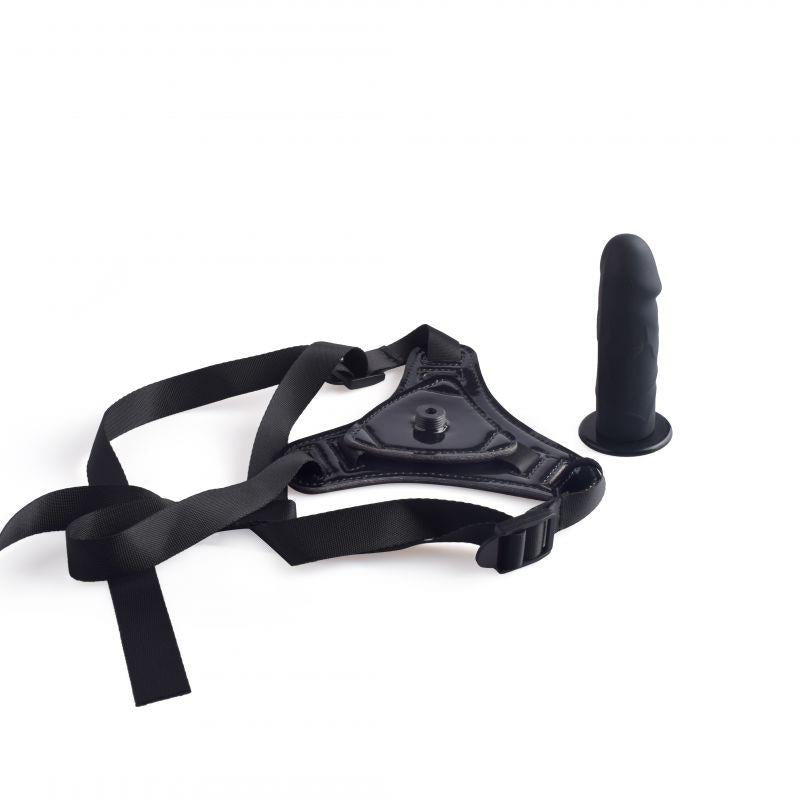 5-Czarne majtki strap-on z silikonowym dildo 10 cm-5