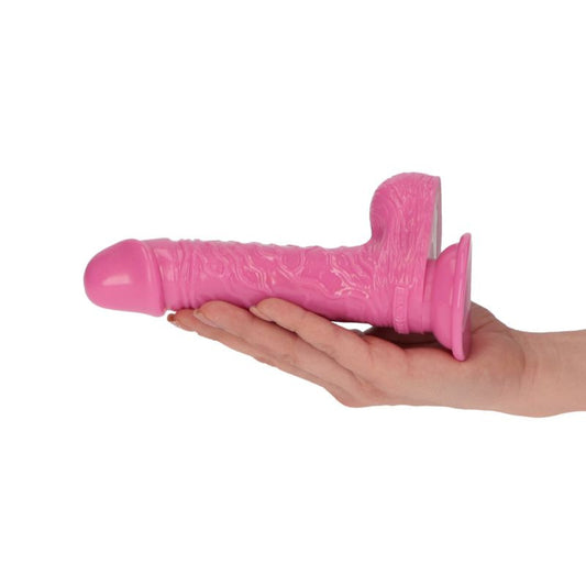 2-Różowe żylaste dildo gumowe z przyssawką 14,5 cm-2