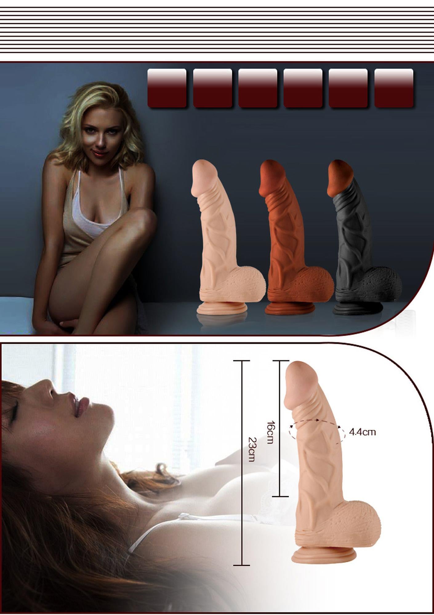 7-Wielkie dildo penis przyssawka żylasty duży giętki-7