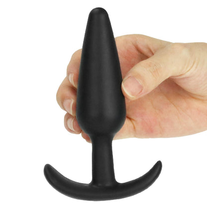 2-Silikonowy korek analny czarny z uchwytem 13,2 cm-2