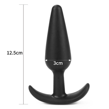5-Silikonowy korek analny czarny z uchwytem 13,2 cm-5