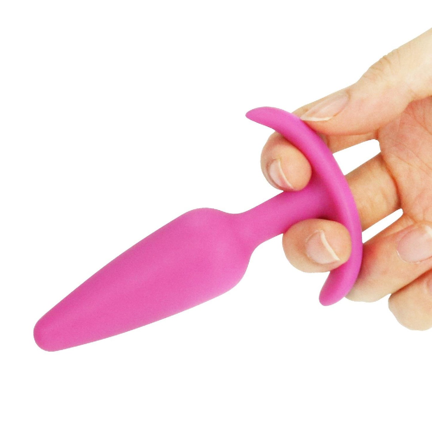 5-Różowy korek analnysilikonowy z uchwytem 11 cm-5