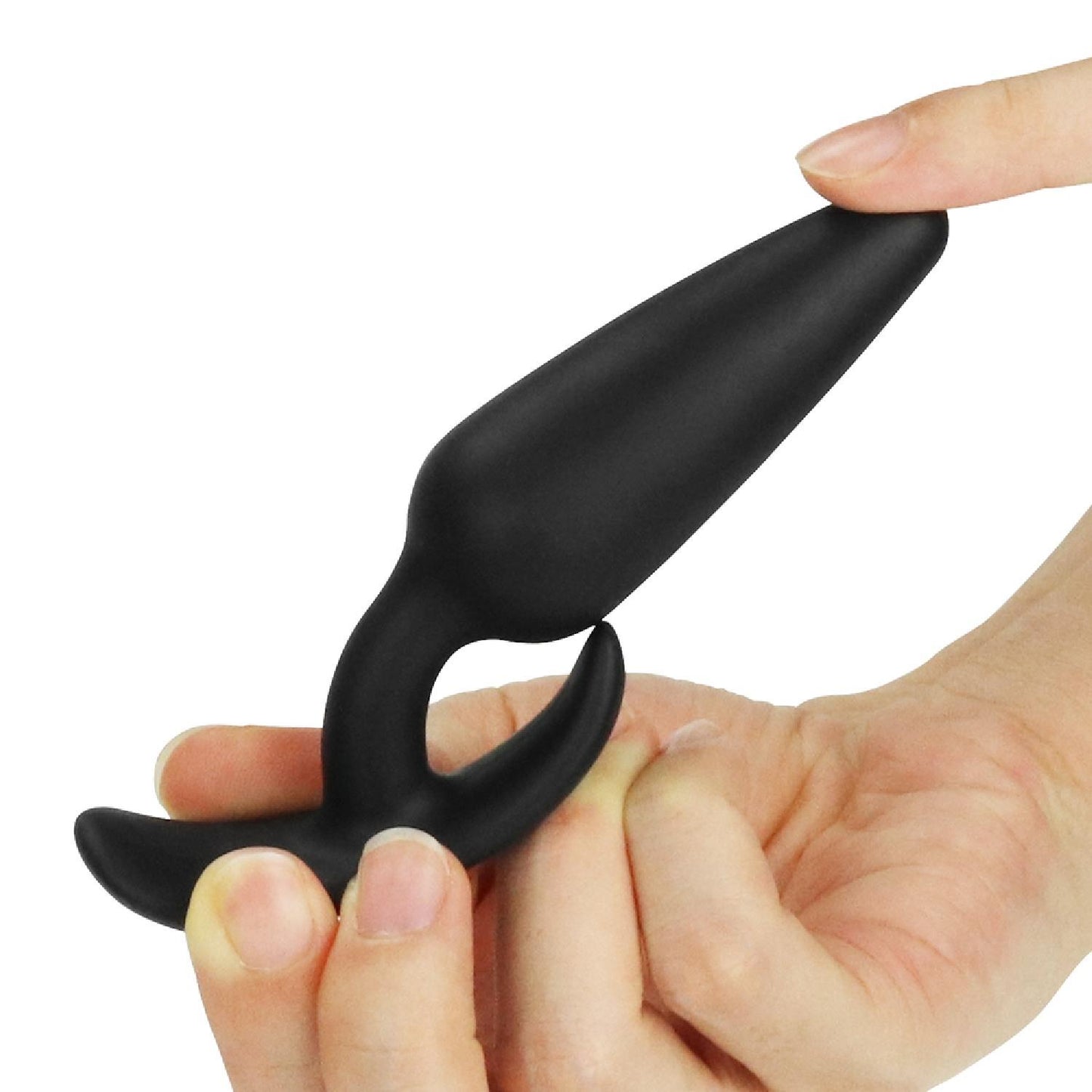 6-Korek analny silikonowy z uchwytem czarny 11 cm-6