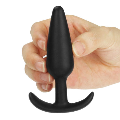 7-Korek analny silikonowy z uchwytem czarny 11 cm-7