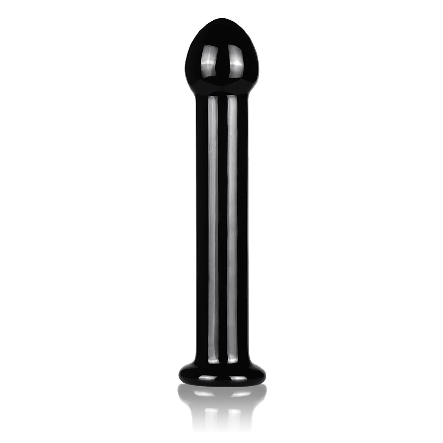 1-szklane czarne dildo z prostym trzonem i główką-1