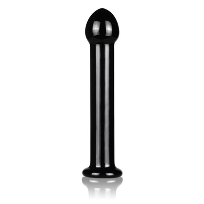 1-szklane czarne dildo z prostym trzonem i główką-1