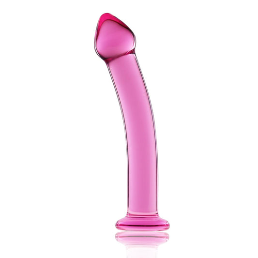 1-Lekko zakrzywione dildo proste  różowe 18,5 cm-1