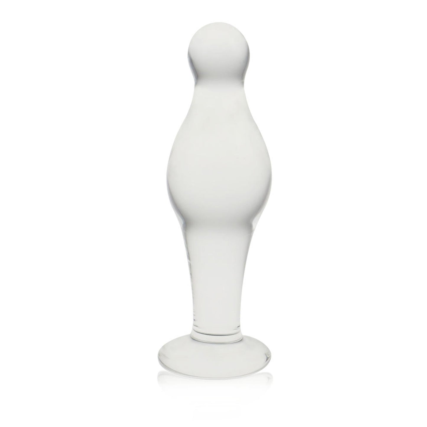 1-Biały opływowy szklany sex korek analny 11,5 cm-1