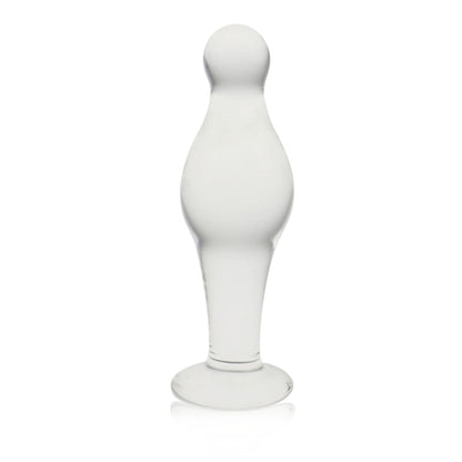 1-Biały opływowy szklany sex korek analny 11,5 cm-1
