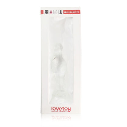 2-Biały opływowy szklany sex korek analny 11,5 cm-2