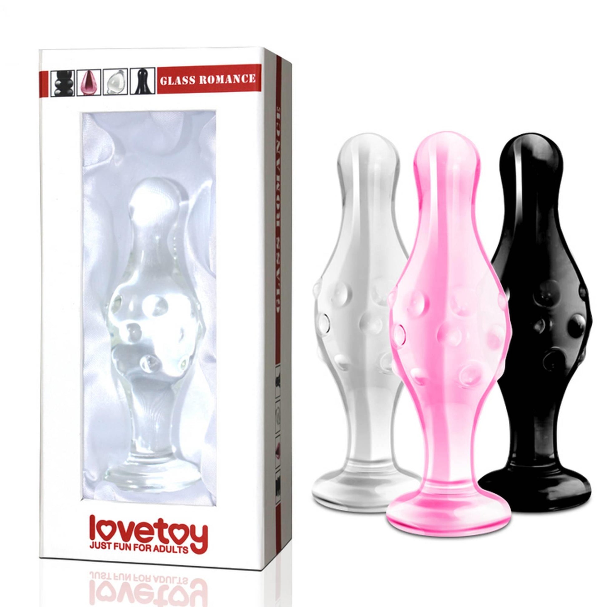 1-Szklane dildo analne z wypustkami 3 kolory 11,5 cm-1
