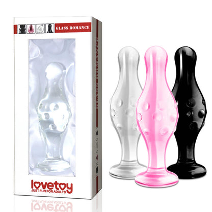 1-Szklane dildo analne z wypustkami 3 kolory 11,5 cm-1