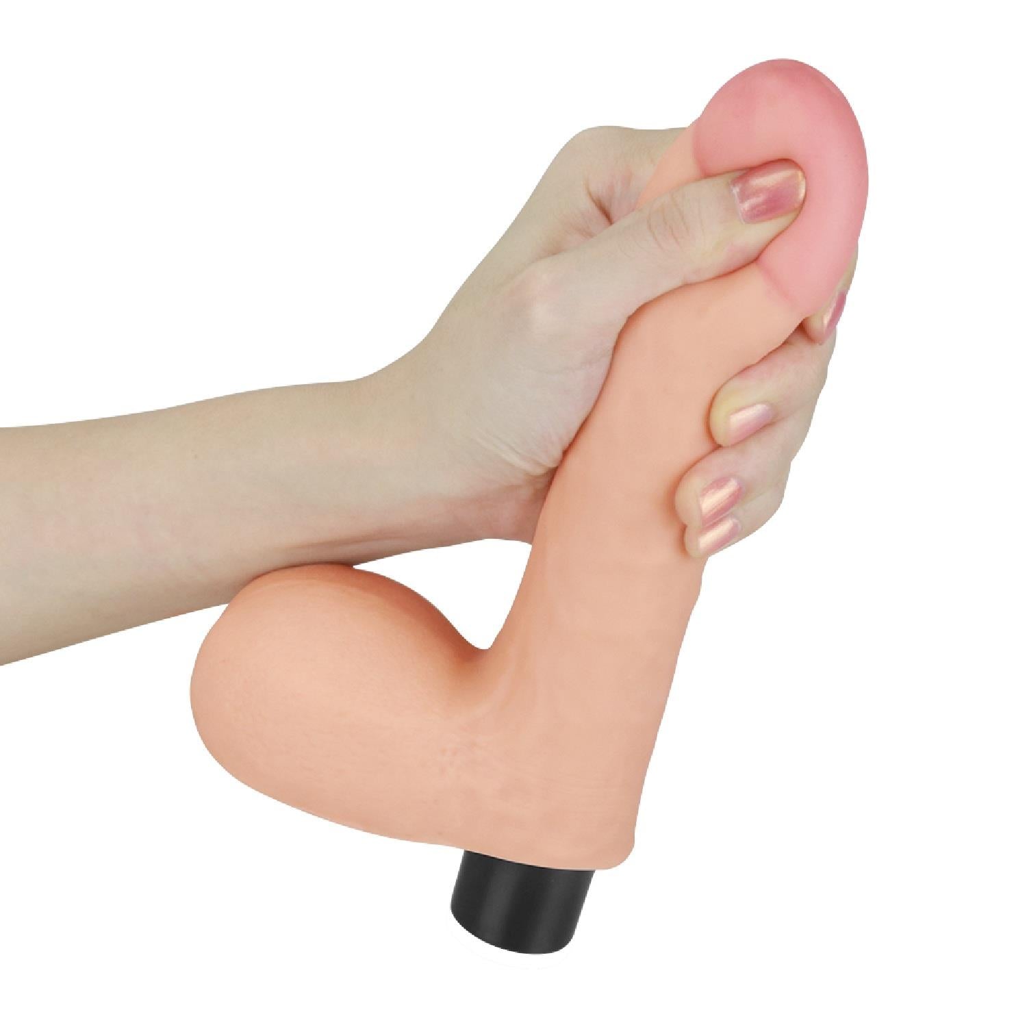 2-Realistyczny wibrator penis z jadrami 17 cm-2
