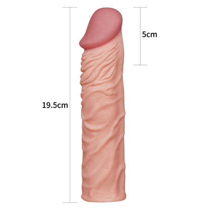 5-Realistyczna nakładka na penisa dildo żylaste 19,5-5