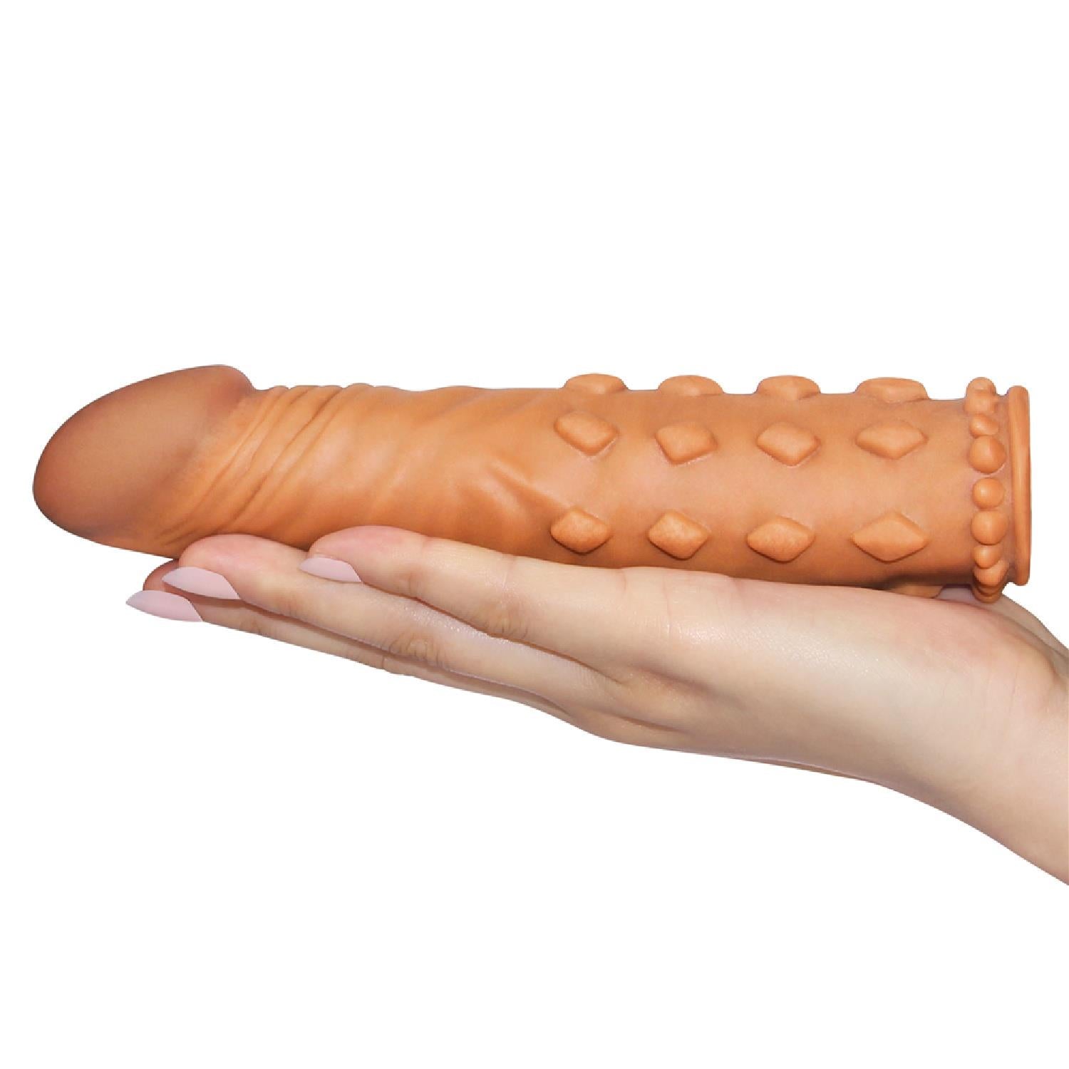 2-Latynoska nakładka na prącie z wypustkami 17,5 cm-2
