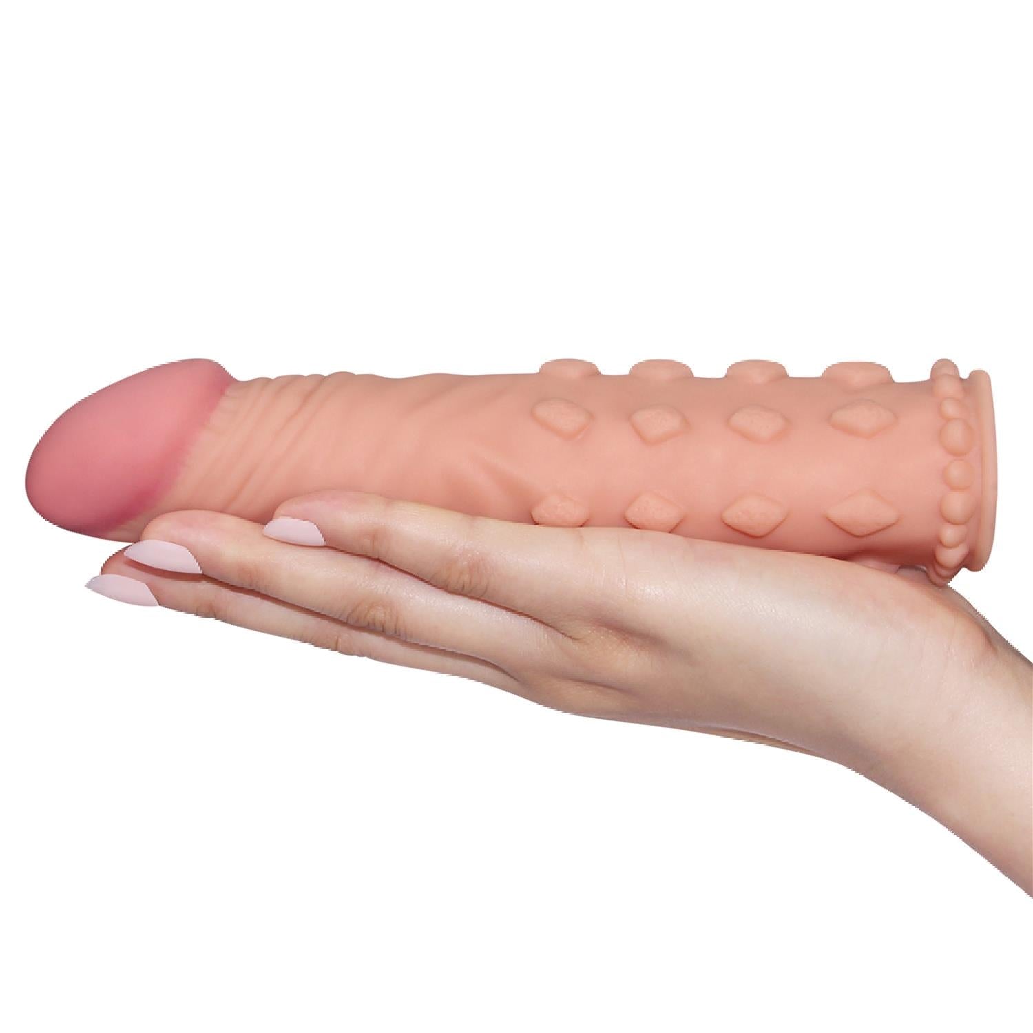 2-Nakładka z wypustkami na penisa cielista  17,5 cm-2