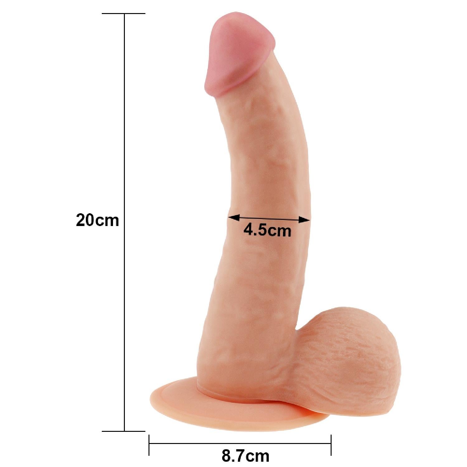 6-Dildo cieliste realistyczny wygląd penisa 20 cm-6