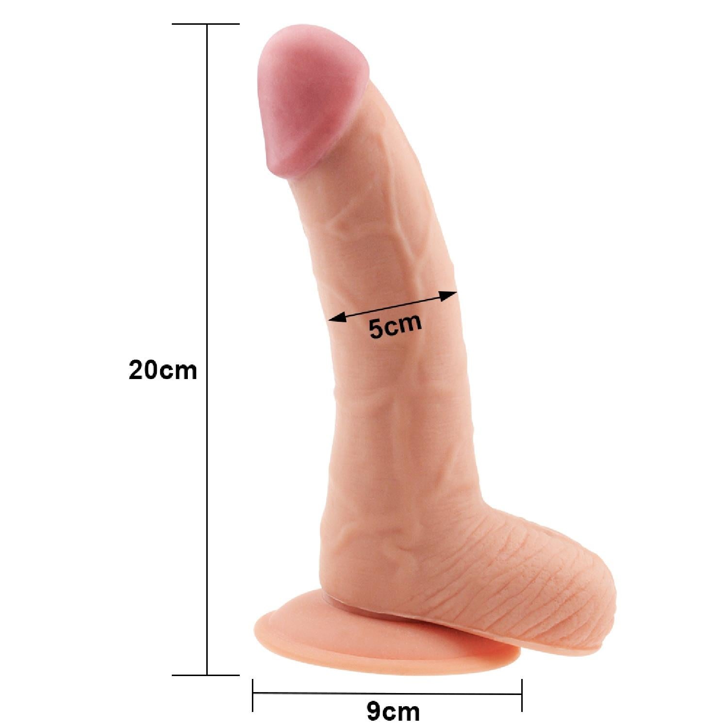 6-Grube żylaste dildo z przyssawką i jadrami 20 cm-6