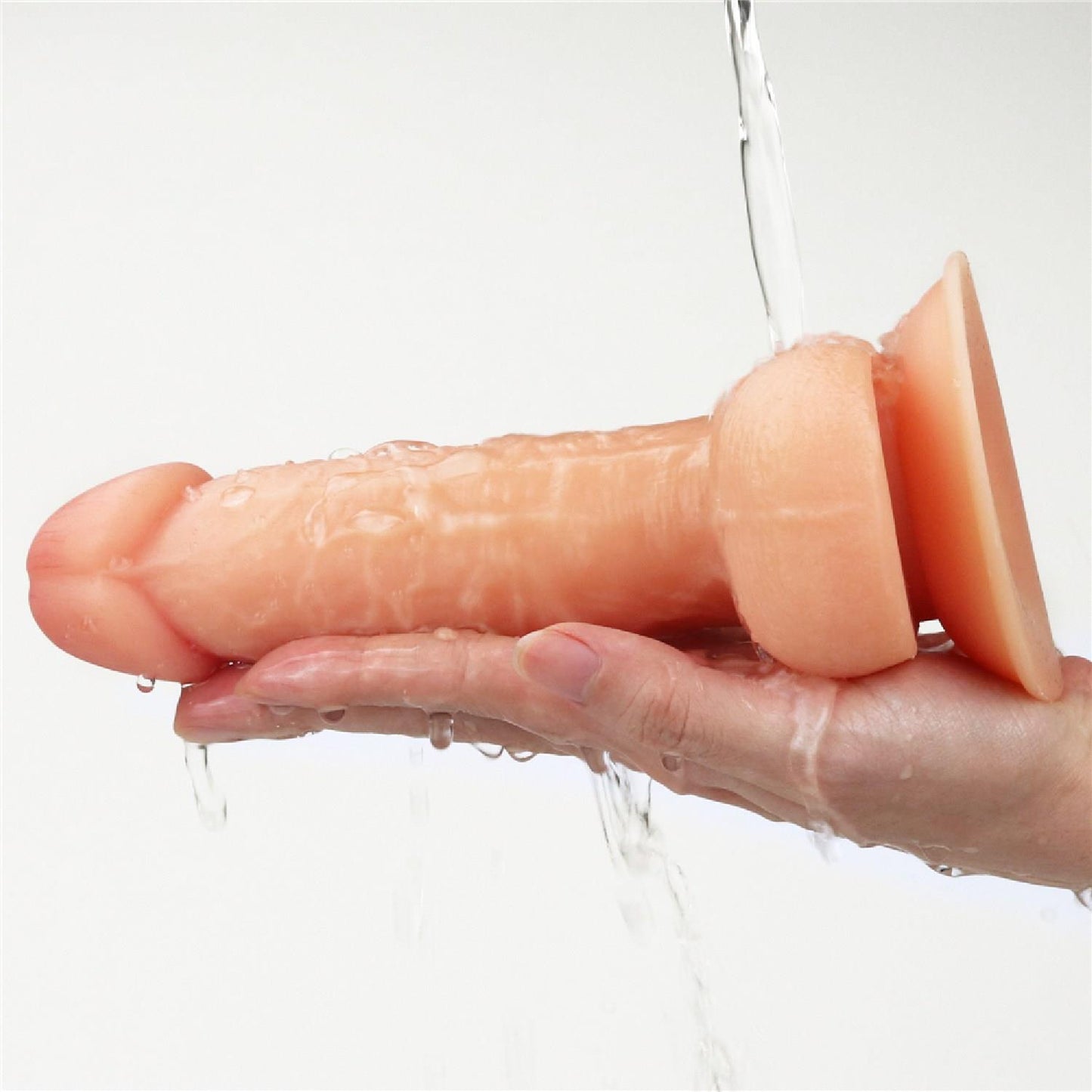 4-Wyżyłowany penis gruby z przyssawką dildo 18 cm-4