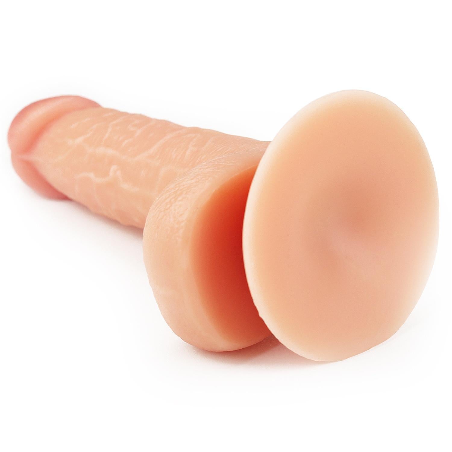 5-Wyżyłowany penis gruby z przyssawką dildo 18 cm-5
